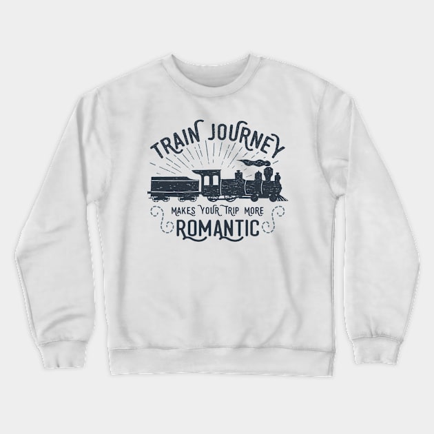 Retro Train Jurnay Crewneck Sweatshirt by Hastag Pos